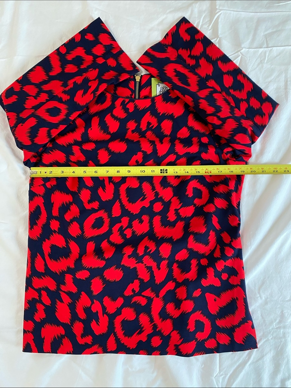 Elizabeth McKay Red and Navy Animal Print Blouse - Picture 10 of 10